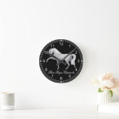 White Andalusians PRE Horse Wall klok (Huis)