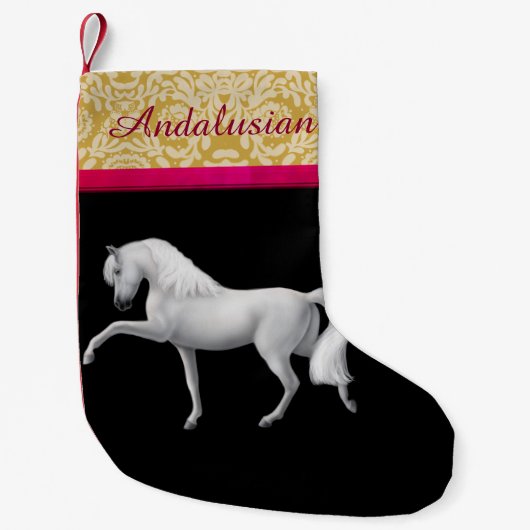 White Andalusians Spain Horse Kerstmis Stocking Kleine Kerstsok (Voorkant)
