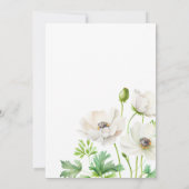 White Anemone Bridal Shower Invitation Kaart (Achterkant)