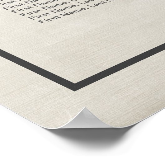 White Anemone Floral Wedding Seating Chart Poster (Hoek)