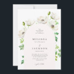White Anemone Flower Arch Wedding Invitation Kaart<br><div class="desc">White anemone blooms markeren dit collectie. Volledige suite hier beschikbaar op https://www.zazzle.com/collections/white_anemones-119037998428161090</div>