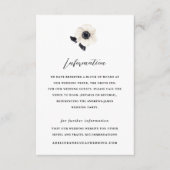 White Anemone Flower Hotel Informatie Trouwen Informatiekaartje (Voorkant)