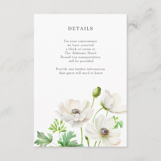 White Anemone Flower — Kaart behuizing (Voorkant)