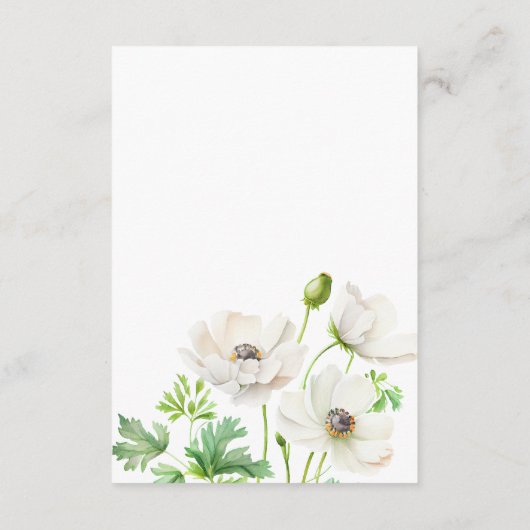 White Anemone Flower — Kaart behuizing (Achterkant)