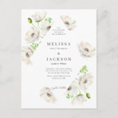 White Anemone Flower Wedding Invitation Briefkaart (Voorkant)