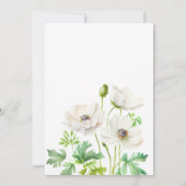 White Anemone Flower Wedding Invitation Kaart (Achterkant)