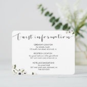 White Anemone Flower Weduwenkaart Informatiekaartje (Staand voorkant)