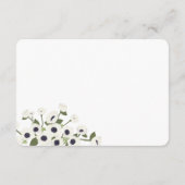 White Anemone Flower Weduwenkaart Informatiekaartje (Achterkant)