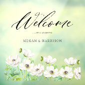 White Anemone Flower Welkom Raamsticker (Vel 3)