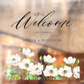 White Anemone Flower Welkom Raamsticker (Vel 2)