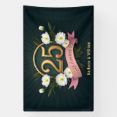 White Anemone Flowers 25th Wedding Jubileum Spandoek (Verticaal)