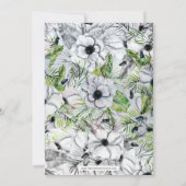 White Anemone Spring Bridal Shower Invitations Kaart (Achterkant)