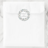 White Anemones and Rozen Personalized Wedding Ronde Sticker (Tas)