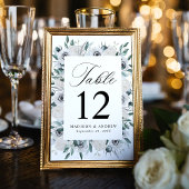 White Anemones and Rozen Wedding Kaart