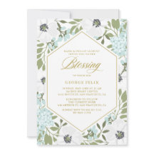 White Anemones Blue Floral Baby Blessing