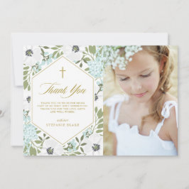 White Anemones Blue Floral First Community Foto Bedankkaart