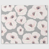 White Anemones Floral Wrapping Paper Cadeaupapier (Vlak)