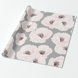 White Anemones Floral Wrapping Paper Cadeaupapier
