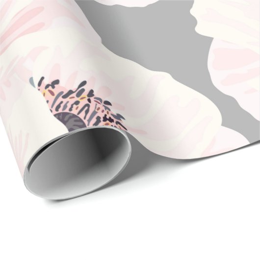 White Anemones Floral Wrapping Paper Cadeaupapier (Rol Hoek)