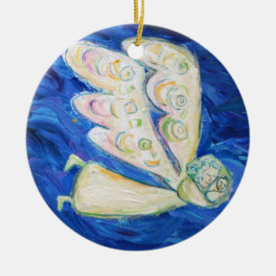 White Angel en Baby Holiday Gift Ornaments Keramisch Ornament