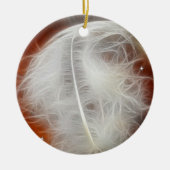 White Angel Feather Keramisch Ornament (Voorkant)