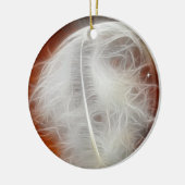 White Angel Feather Keramisch Ornament (Links)