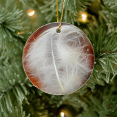 White Angel Feather Keramisch Ornament