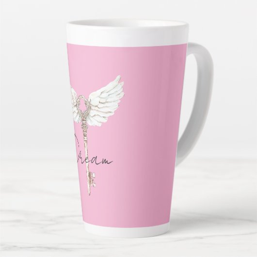 White Angel Feathers Key Latte Mok (Rechterhoek)
