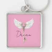White Angel Feathers Key Sleutelhanger (Voorkant)