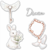 White Angel Feathers Key Sticker (Voorkant)