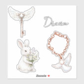 White Angel Feathers Key Sticker (Vel)