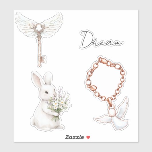 White Angel Feathers Key Sticker (Vel)
