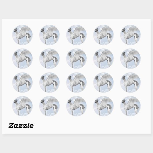 White Angel Greyhound Ronde Sticker (Vel)