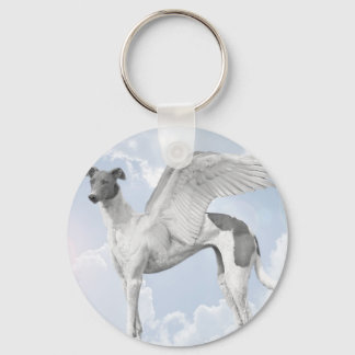 White Angel Greyhound Sleutelhanger