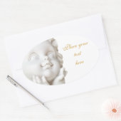 White Angel Ovale Sticker (Envelop)