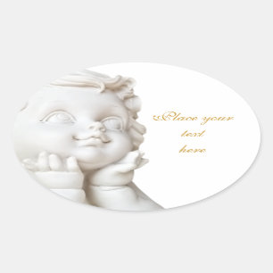 White Angel Ovale Sticker