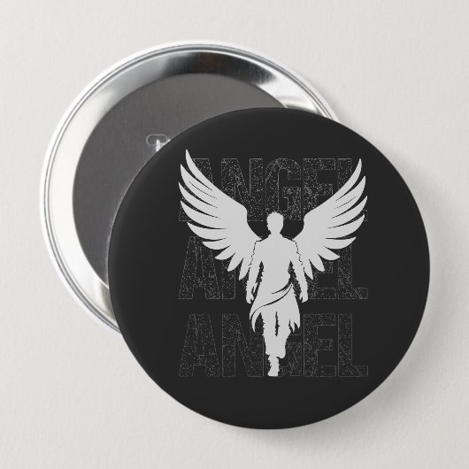 White Angel Ronde Button 4,0 Cm (Voorkant /achterkant)