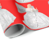 White Angel rood inpakpapier (Rol Hoek)