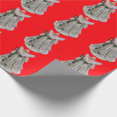 White Angel rood inpakpapier (Hoek)