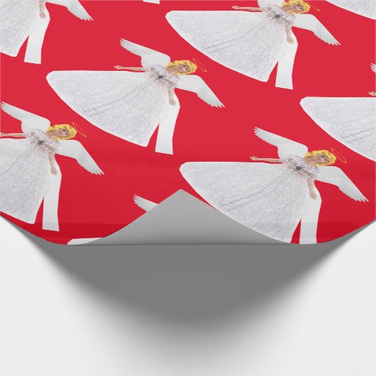 White Angel rood inpakpapier (Hoek)