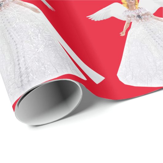 White Angel rood inpakpapier (Rol Hoek)