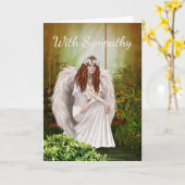 White Angel Sympathy Card Kaart (Gele Bloem)