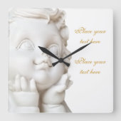 White Angel Vierkante Klok (Voorkant)