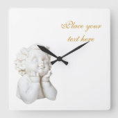 White Angel Vierkante Klok (Voorkant)