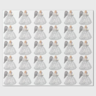 White Angel White Wrapping Paper Cadeaupapier