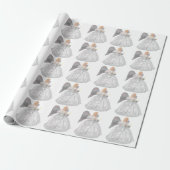 White Angel White Wrapping Paper Cadeaupapier (Uitgerold)