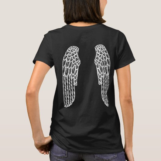 White Angel wings illustreert fantasiekunst T-shirt (Achterkant)