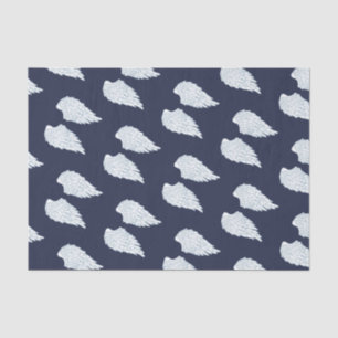  White Angel Wings & Navy Tissuepapier