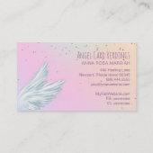 *~* White Angel Wings Starry Pastel Rainbow Visitekaartje (Achterkant)