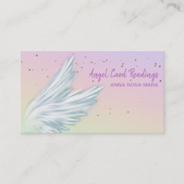 *~* White Angel Wings Starry Rainbow Pastel Visitekaartje